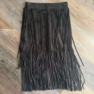 Black Fringe Skirt